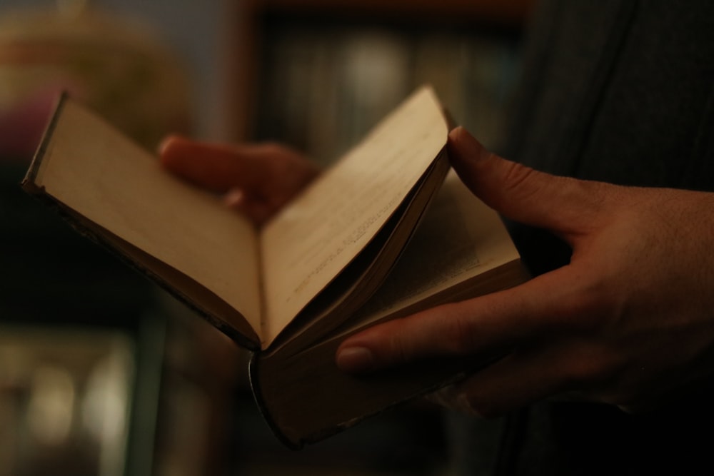 a person holding a book