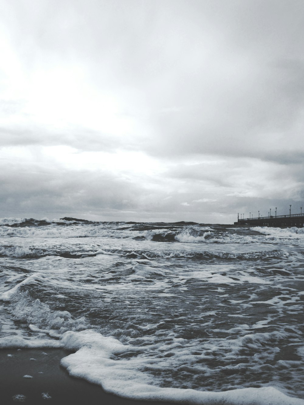 waves crashing on a beach