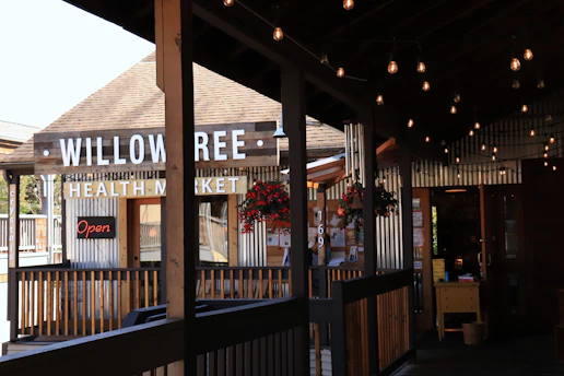 a building with a sign on the front