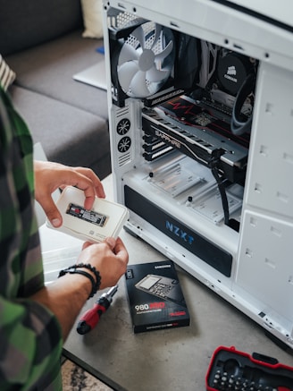 a person holding a device