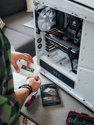 a person holding a device