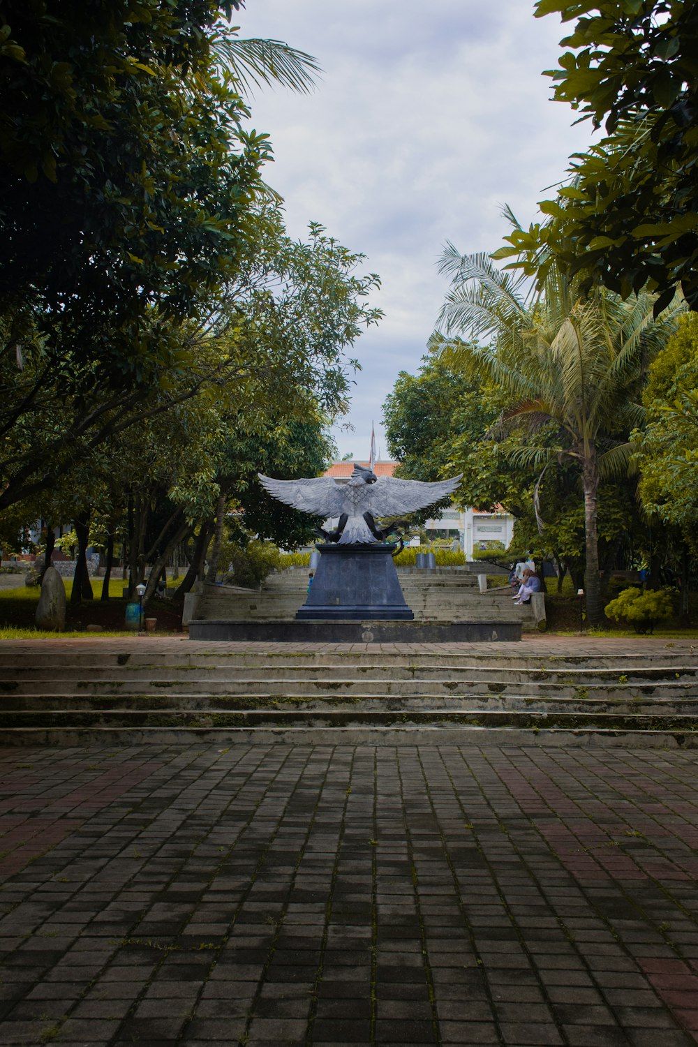 a fountain in a park