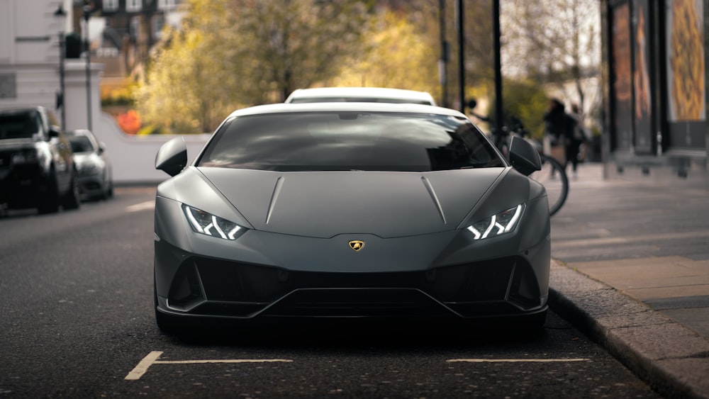 a car parked on the side of a street