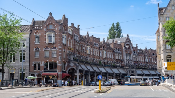 a street with buildings on the side