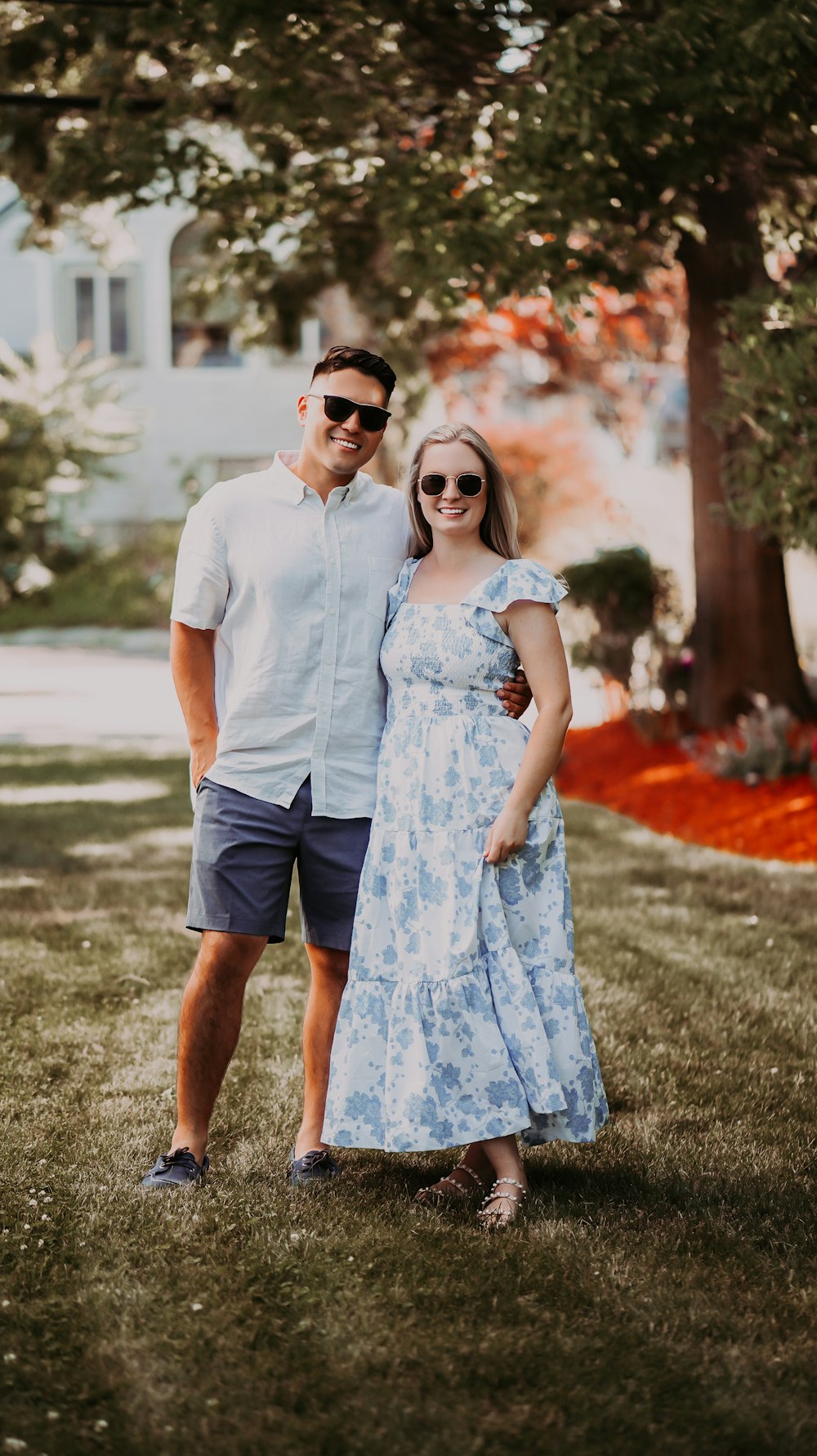 a man and woman posing for a picture