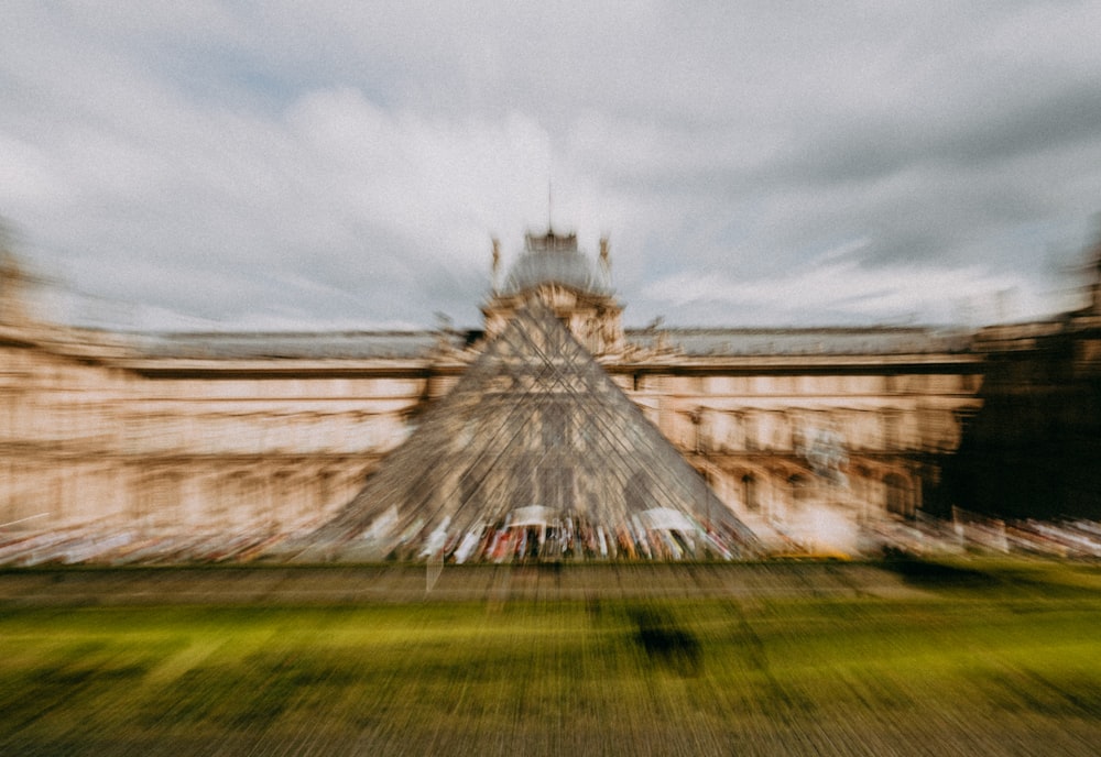 a pyramid in a field