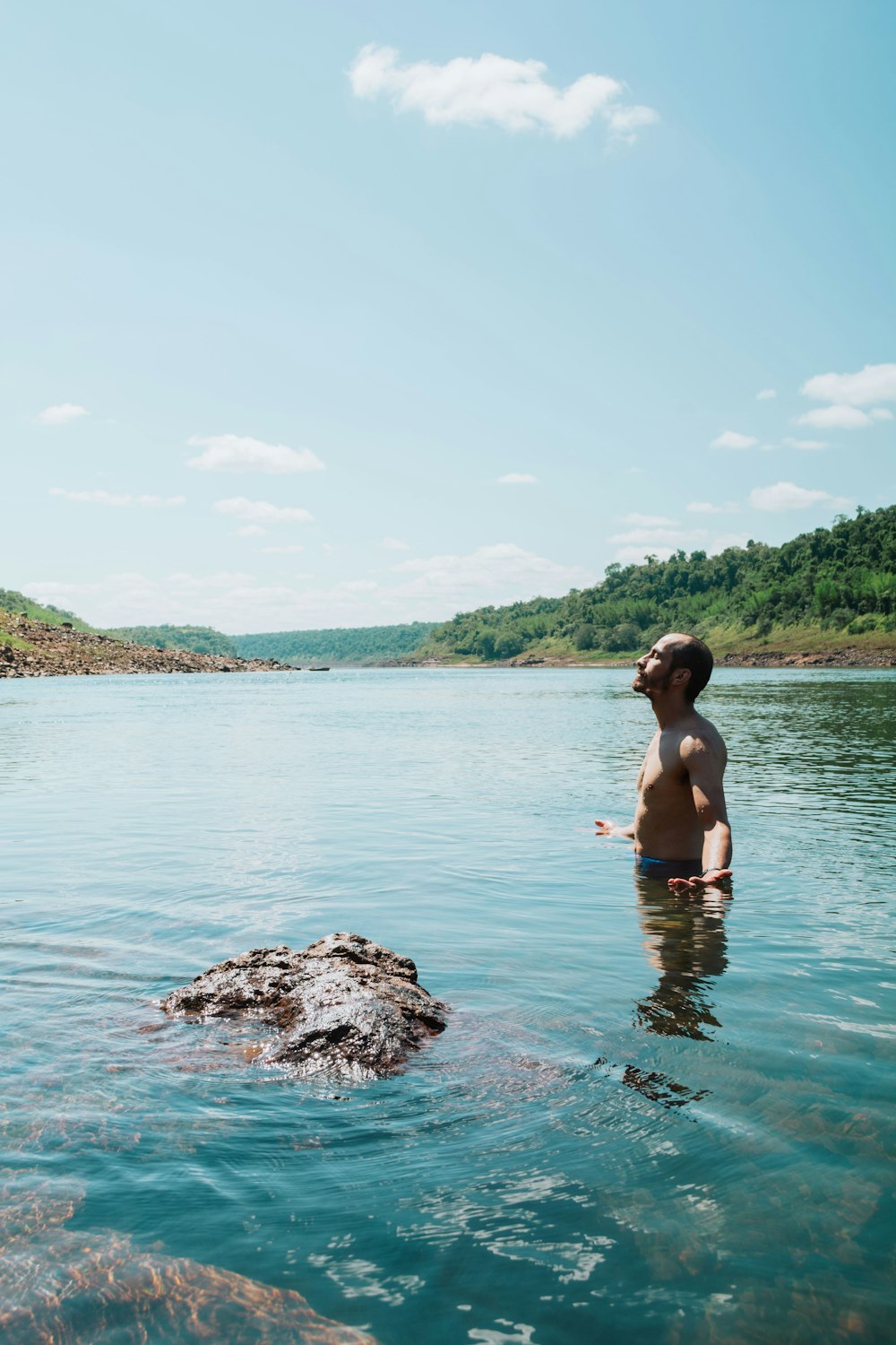 a person standing in water