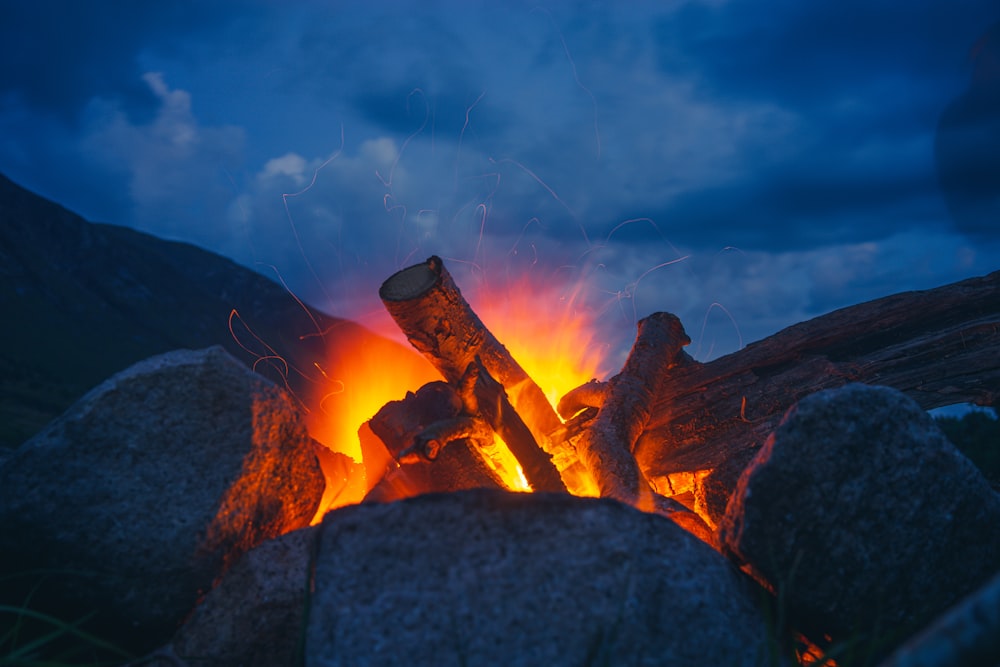 a volcano with lava coming out of it