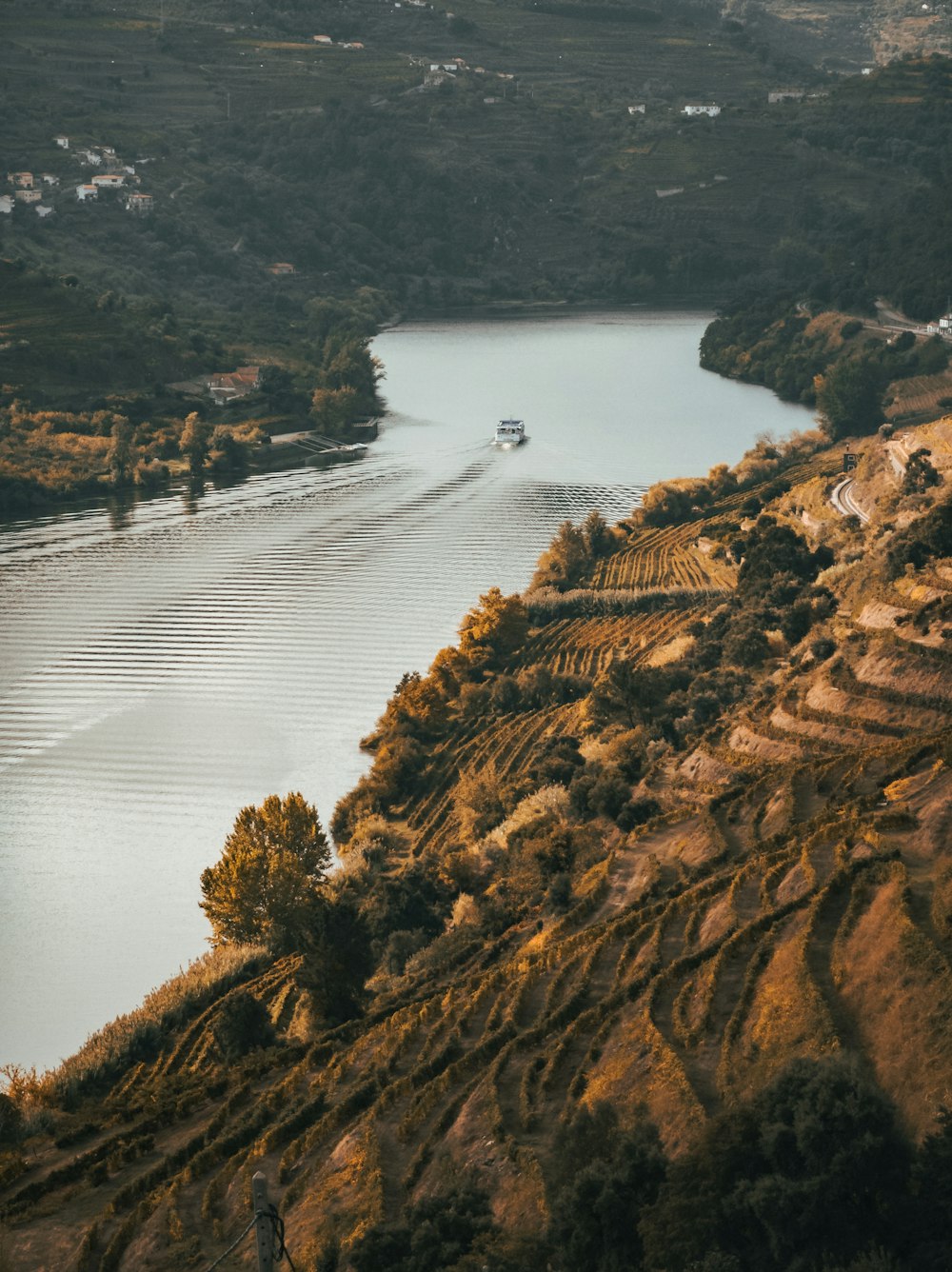 a river with a boat in it