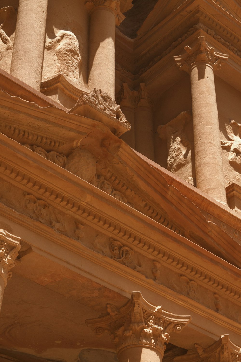 a ceiling with statues