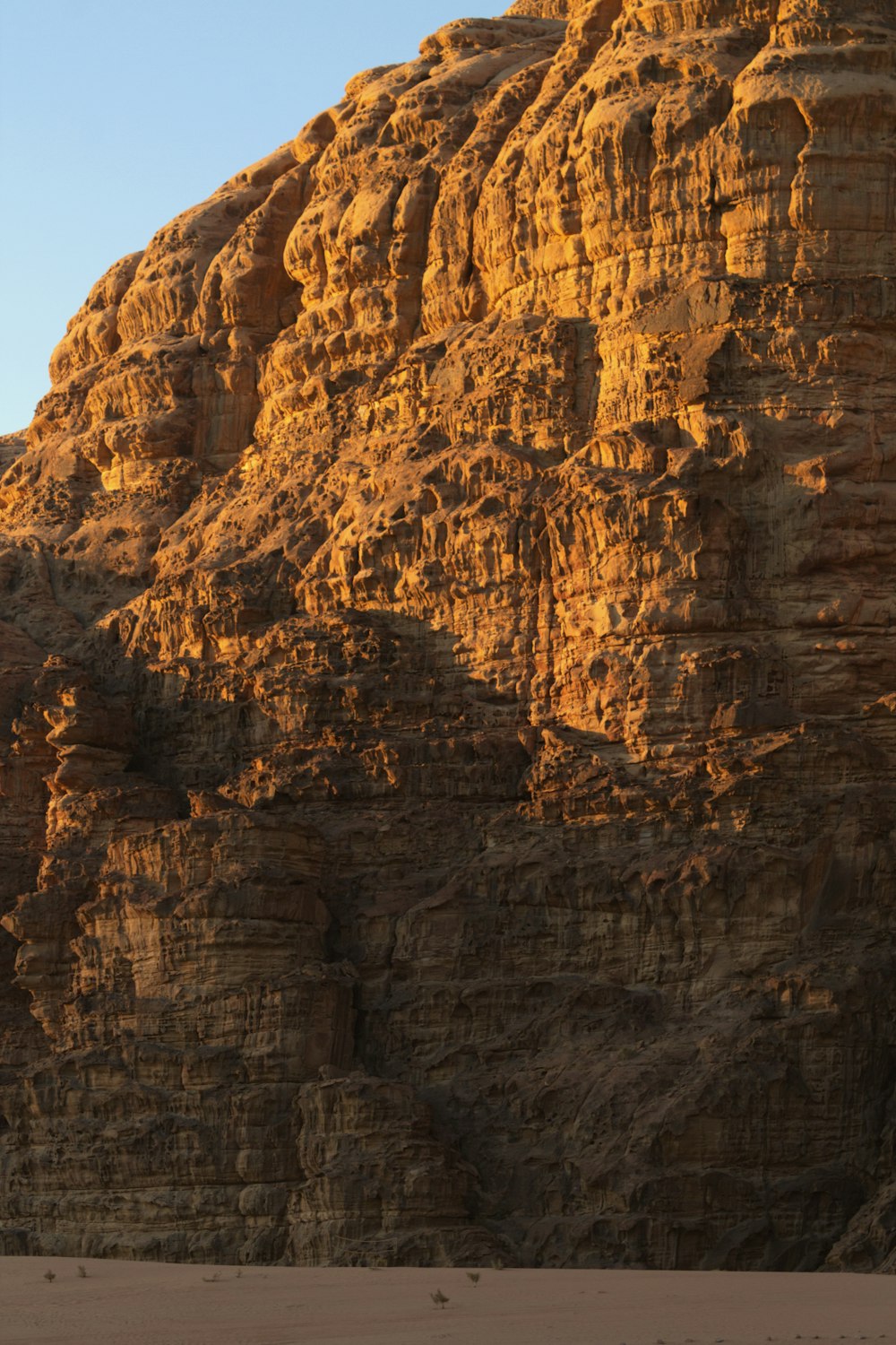 a large rock cliff