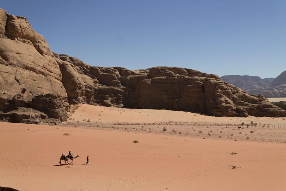 people walking in the desert