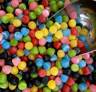 a pile of colorful balls