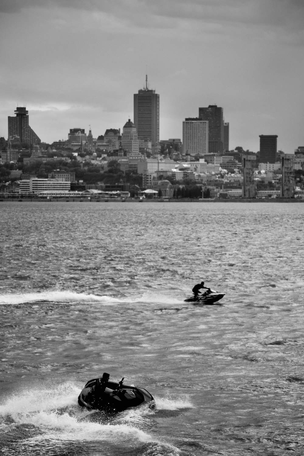 a couple of boats on the water