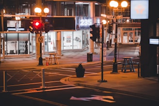 A night-time street view captured by an infrared CCTV camera with clear imagery
