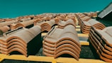 a group of wooden chairs