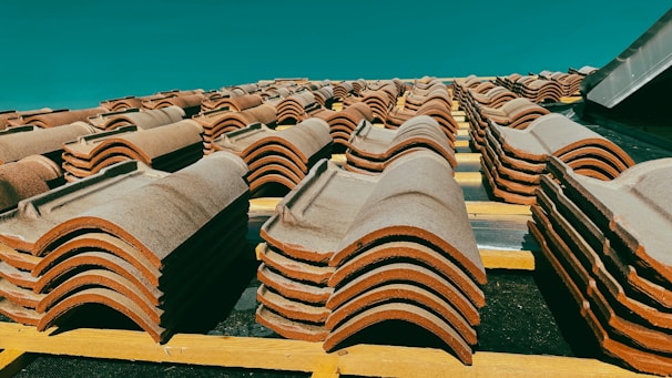 a group of wooden chairs