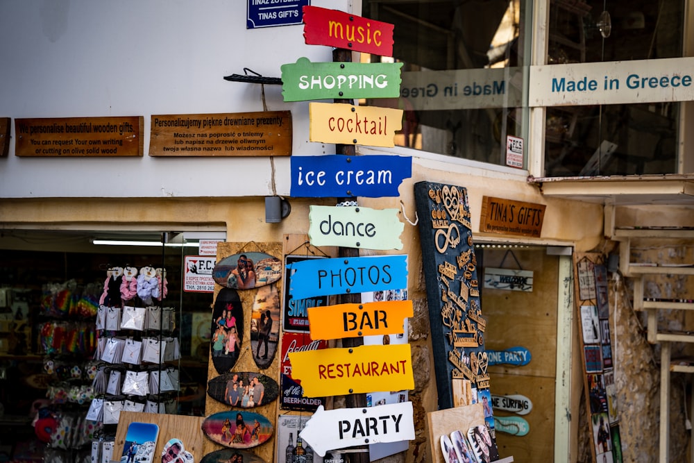 a sign above a store