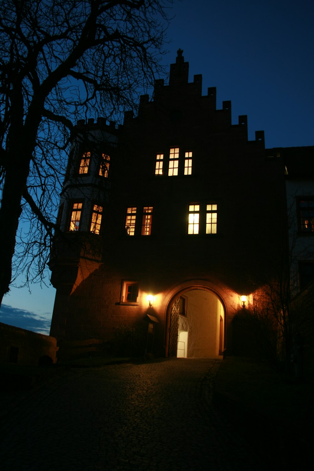 a building with a light on top