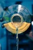 a glass of liquid