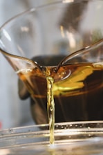 a glass of liquid