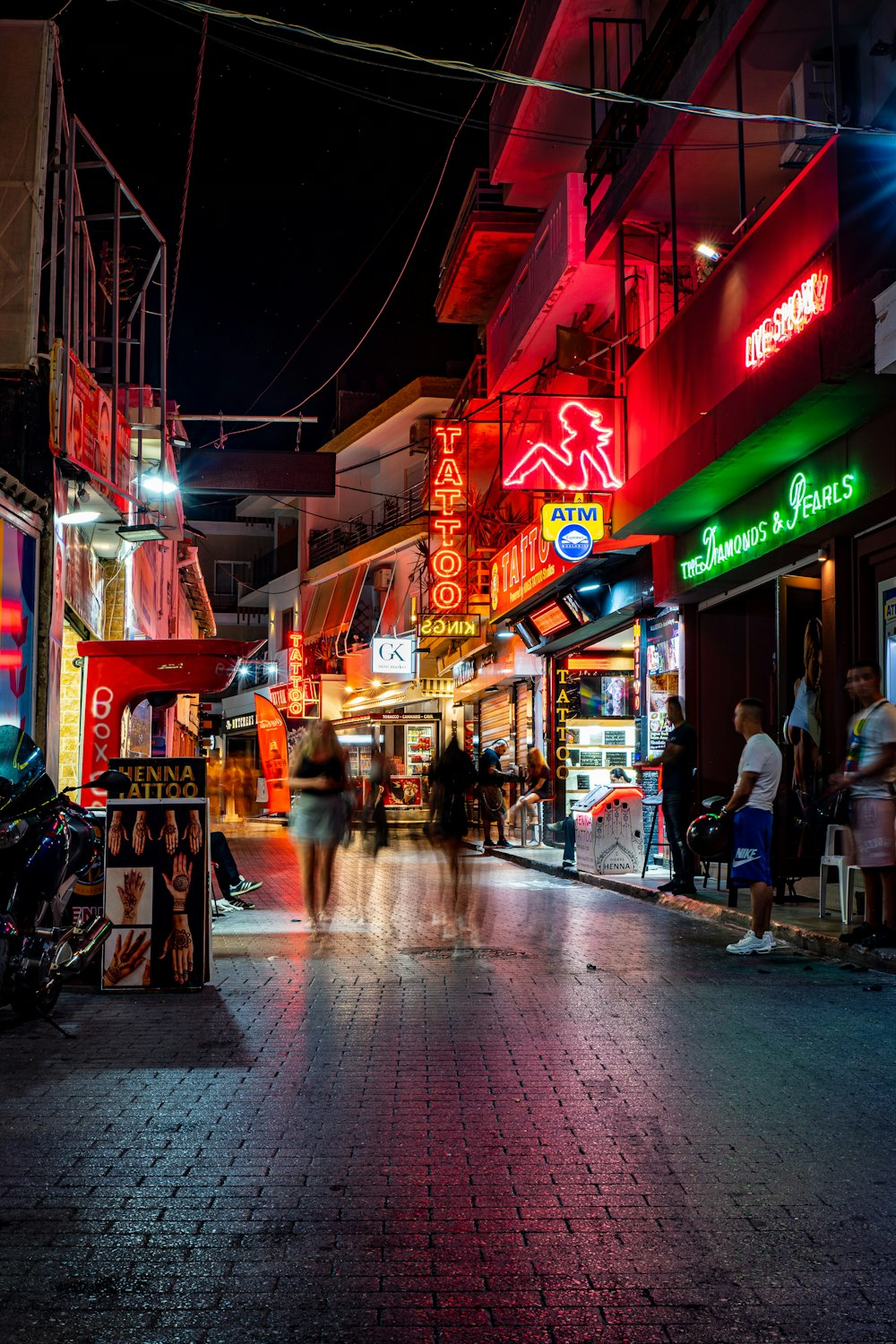 people walking in a street