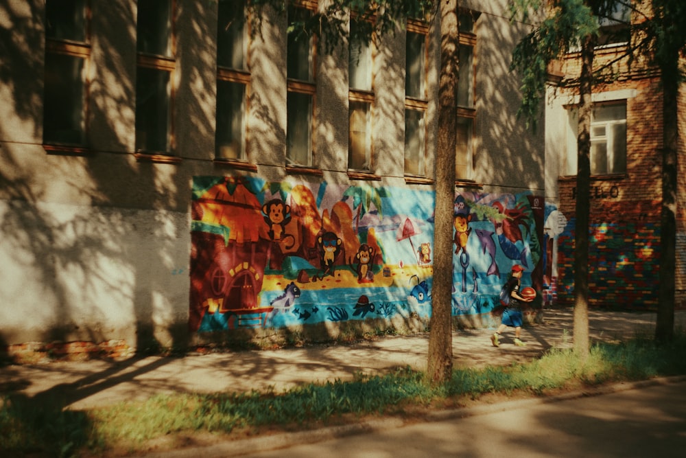 a wall with graffiti