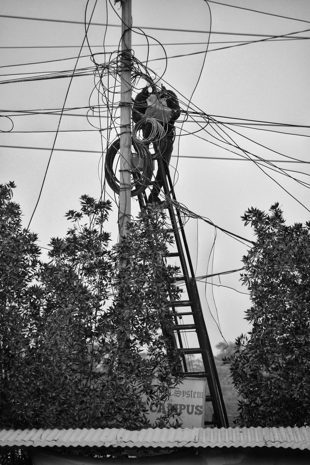 a power line tower