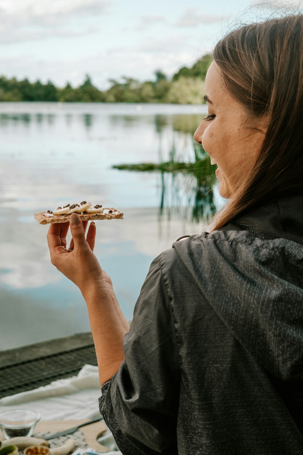 a person eating a piece of cake