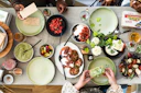 a table full of food