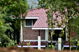 a house with a red roof