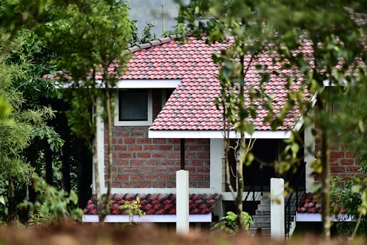 a house with a red roof