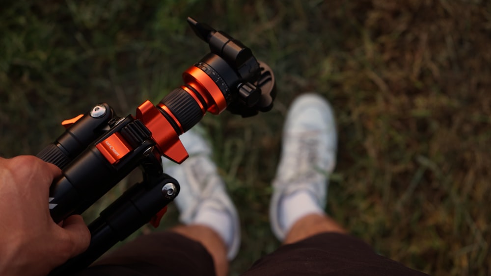 a person holding a gun