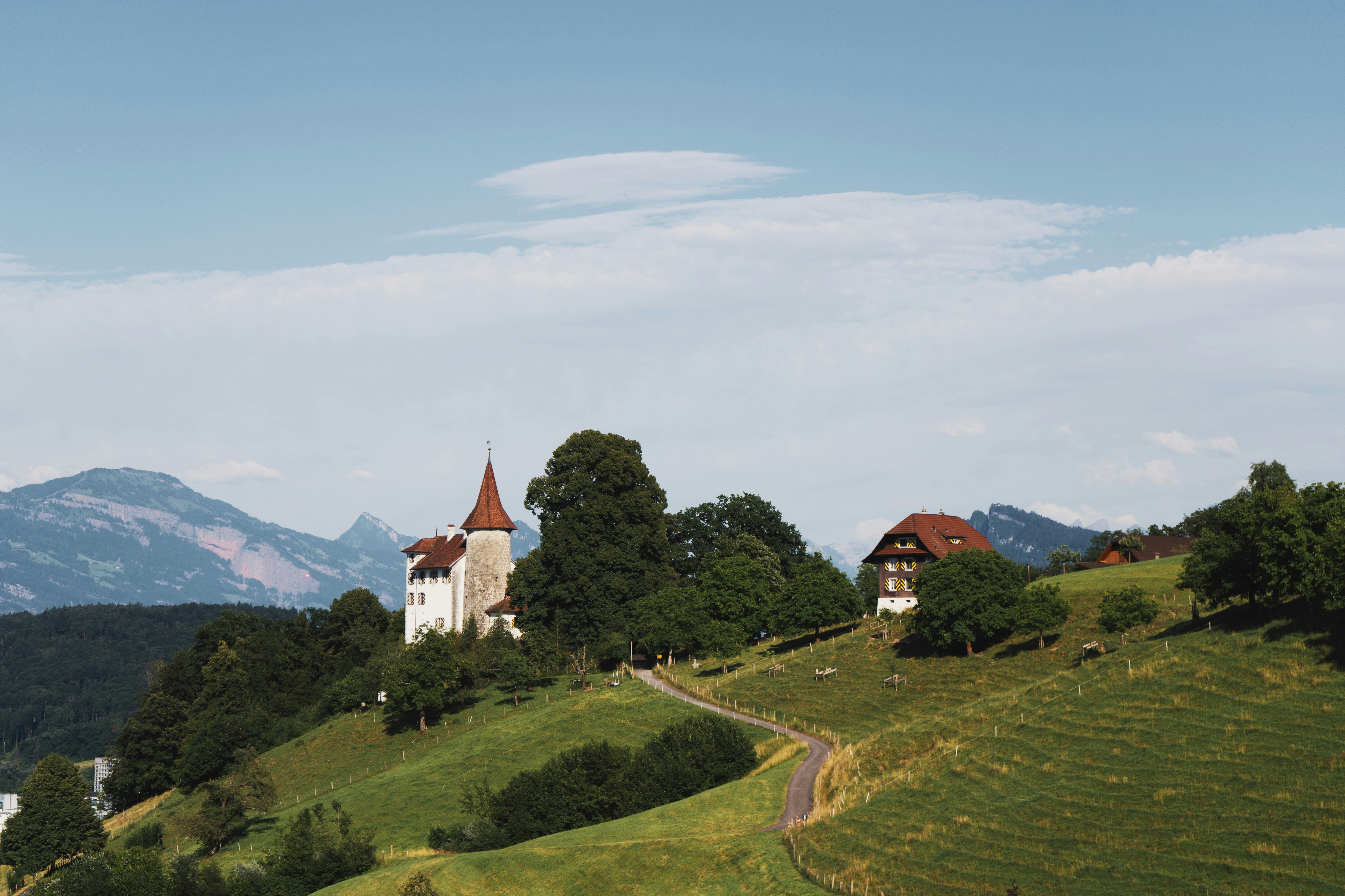 a building on a hill