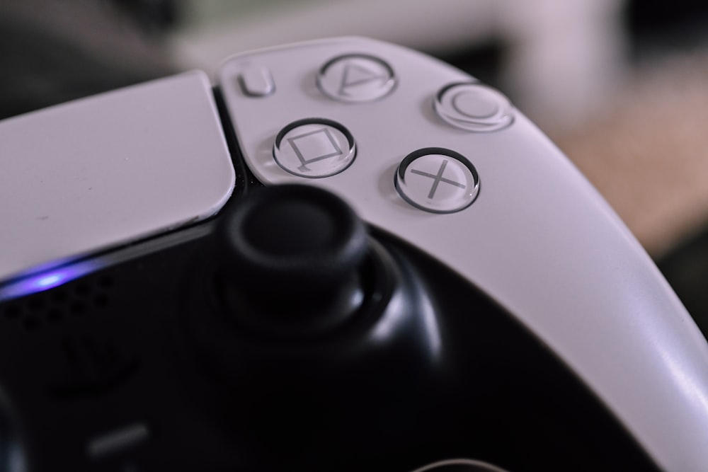 a close up of a game controller