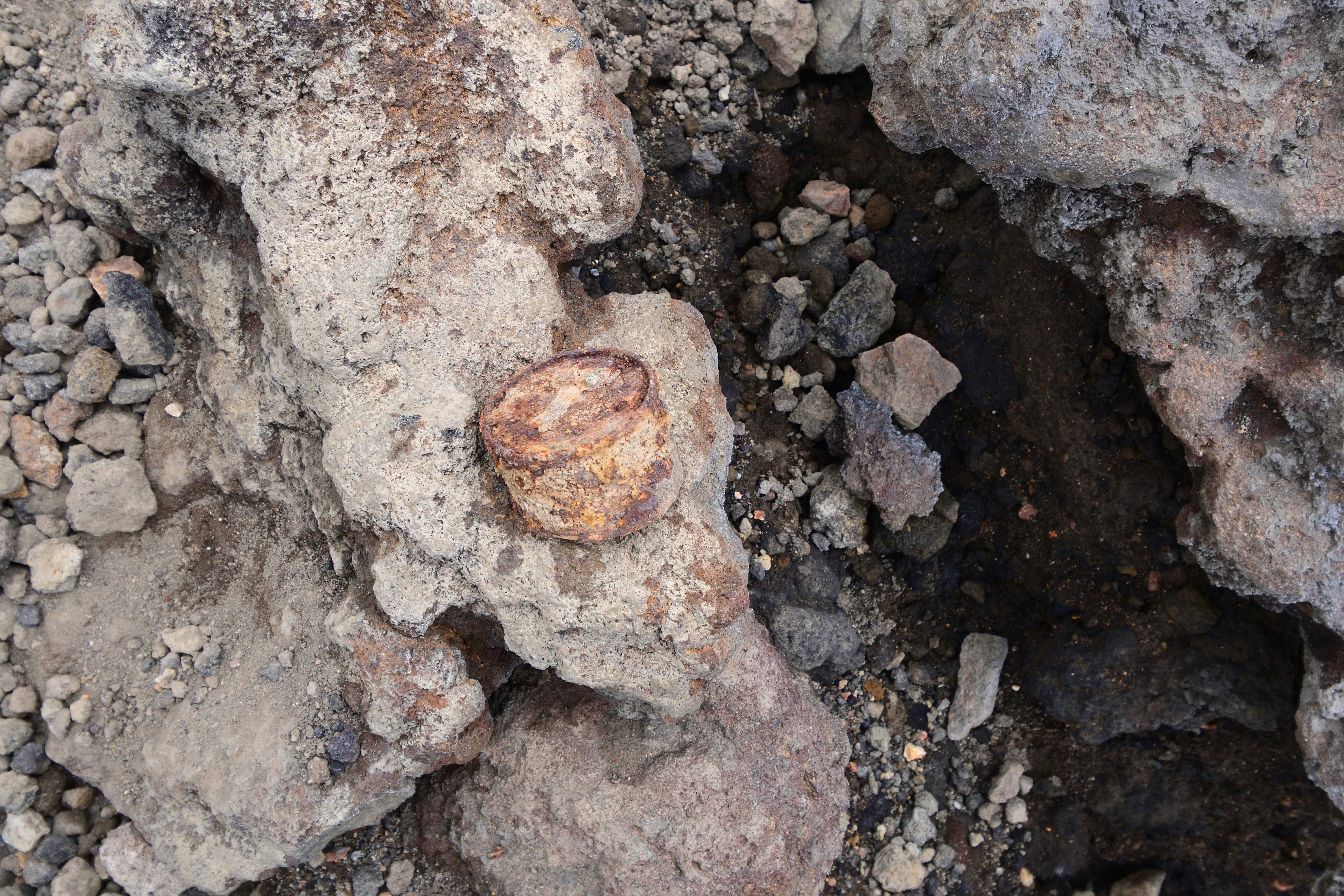 a rock with a hole in it
