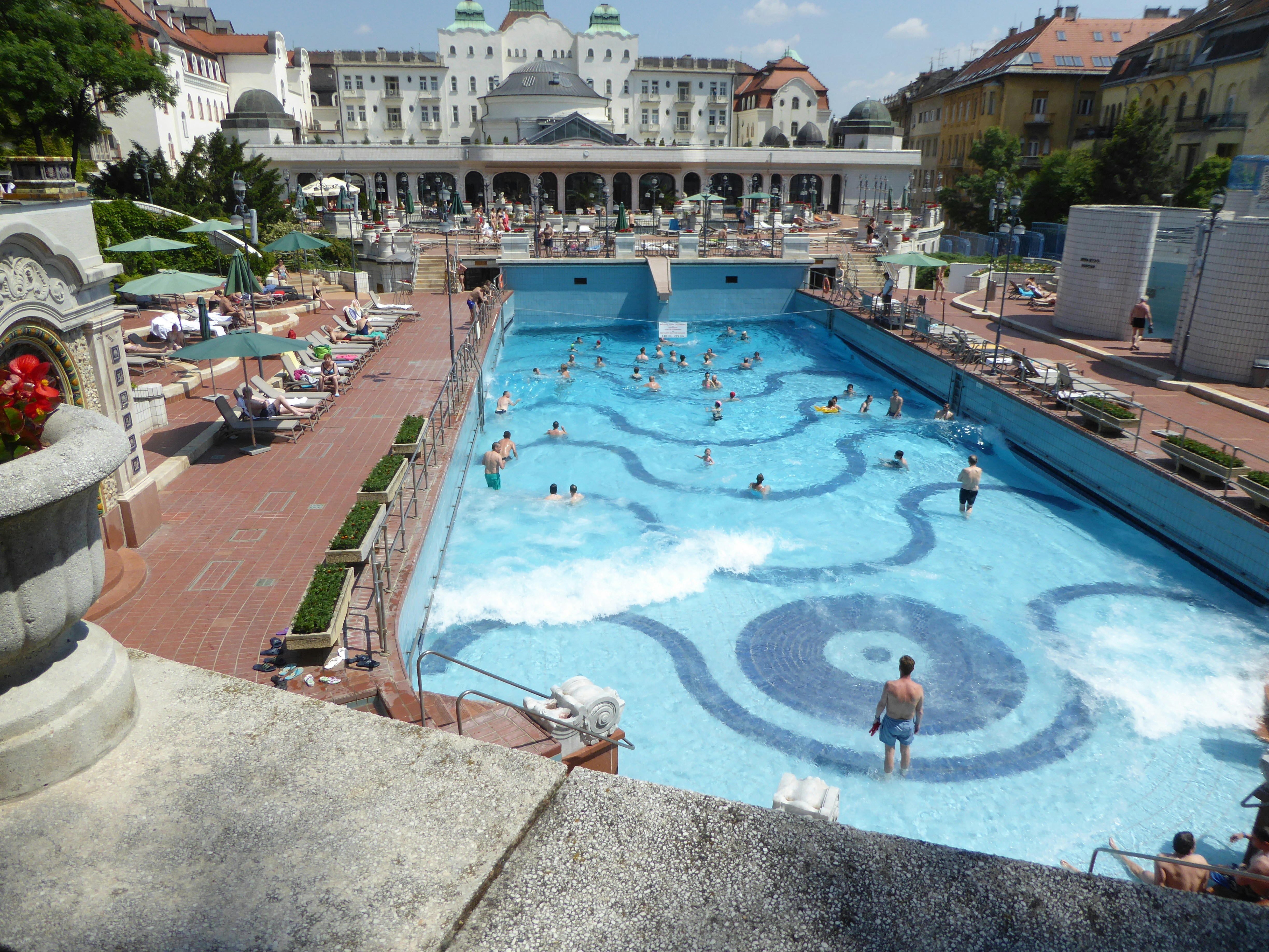 Manmade tidepool at hotel in Budapest, Hungary.