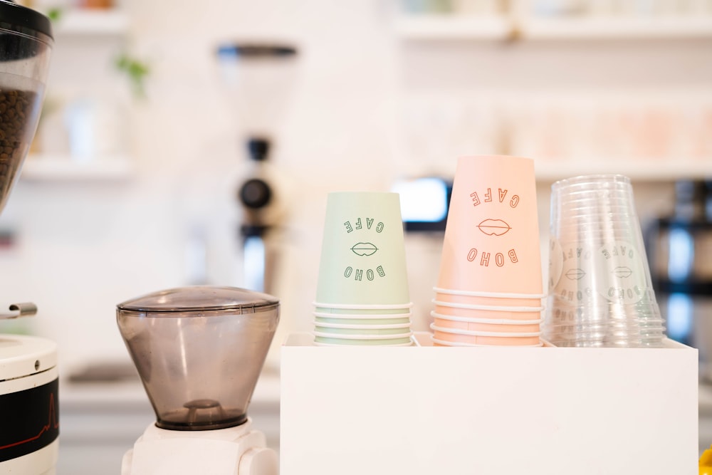 a group of jars on a counter