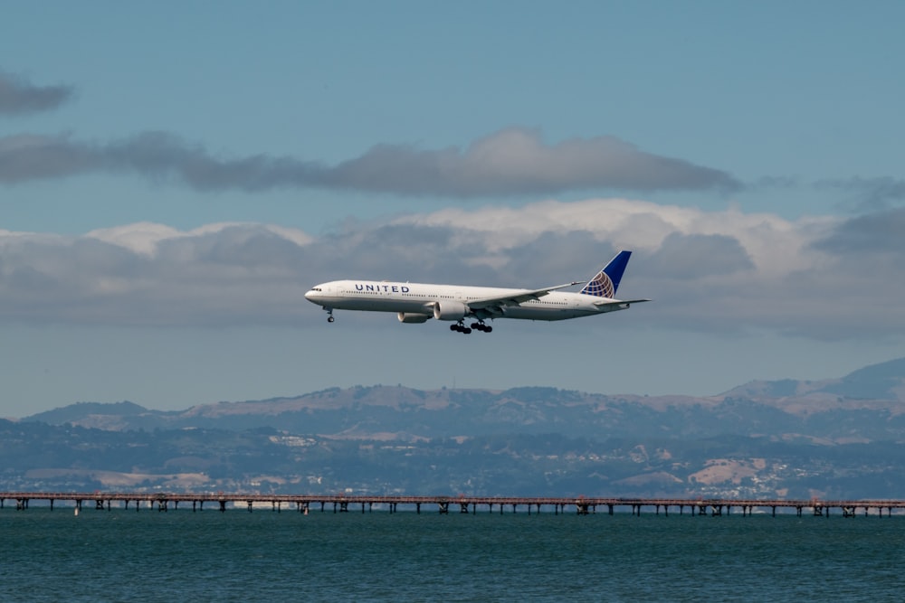 an airplane taking off from a runway