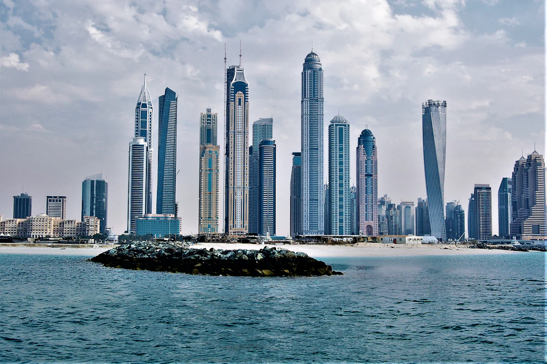 Sharjah city skyline across the water, an affordable alternative to Dubai free zones