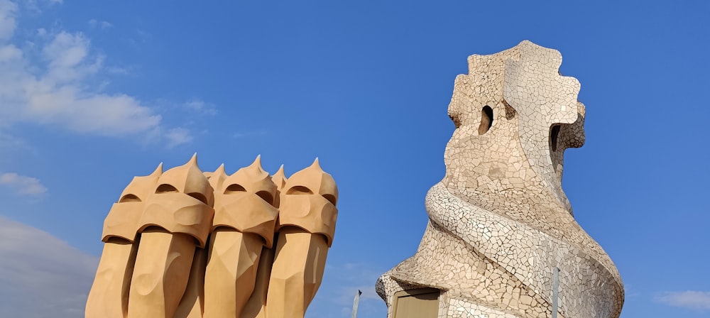 a group of stone statues