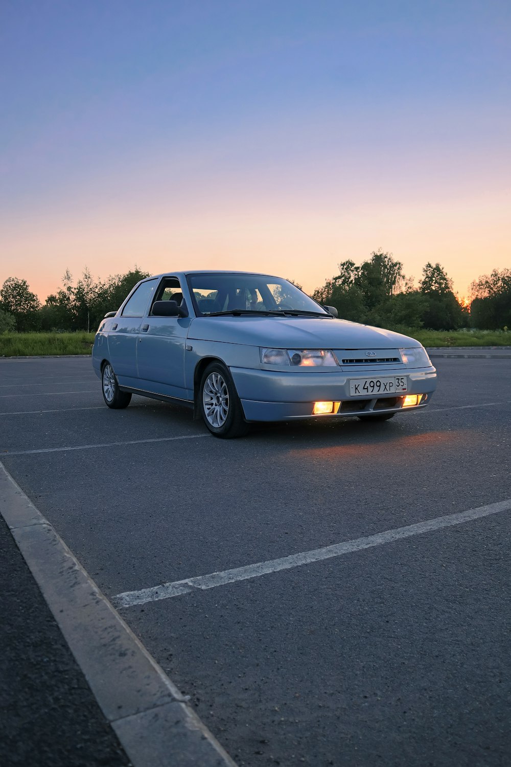 a car parked in a parking lot