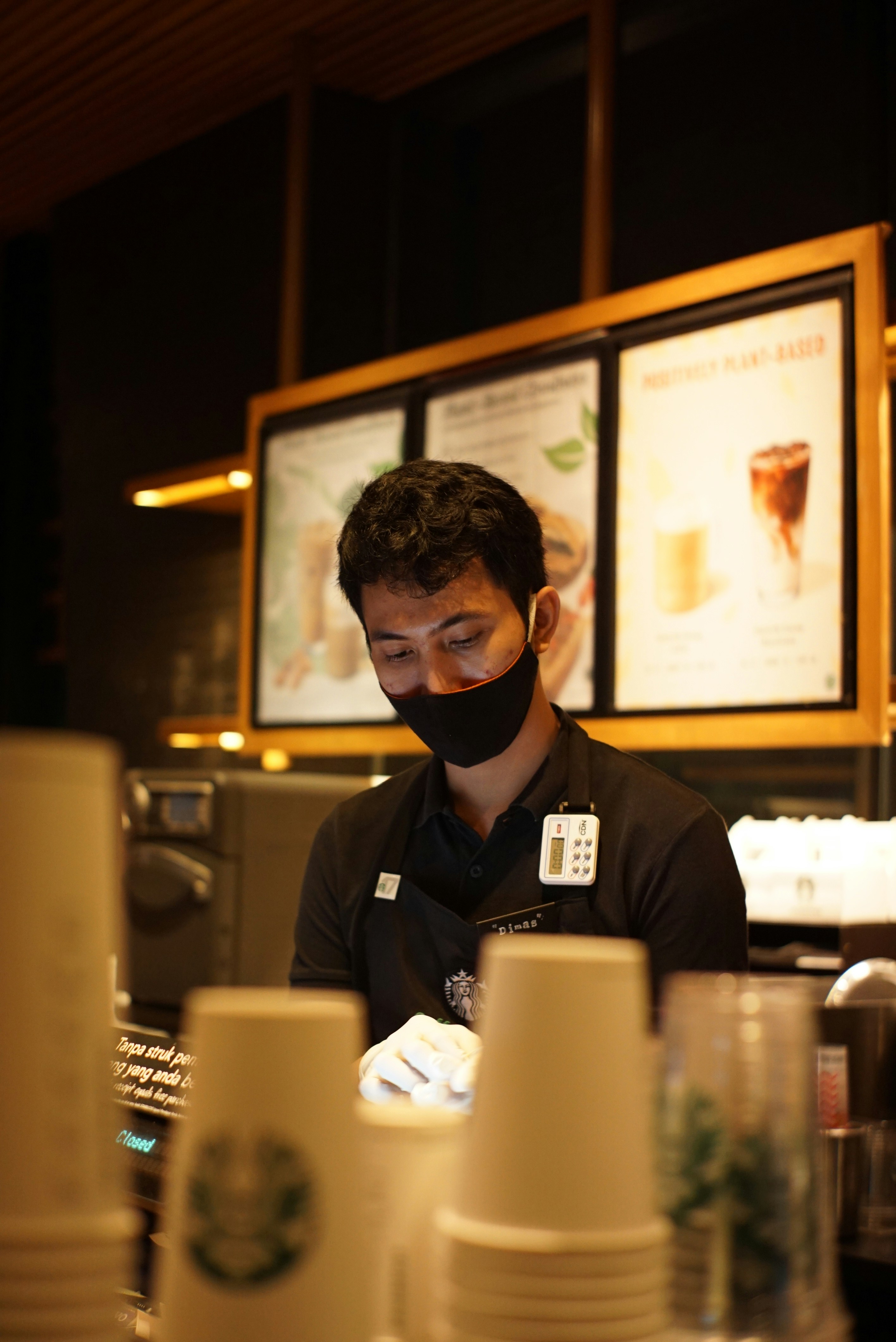 a person wearing a mask