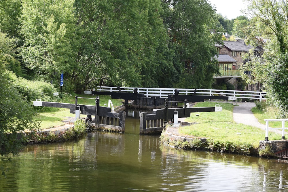 a bridge over a river