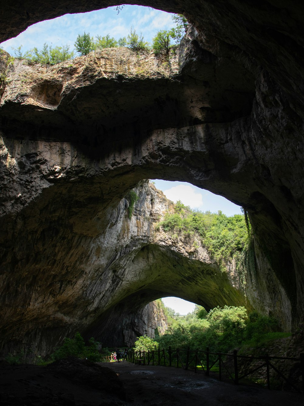 a large rock arch