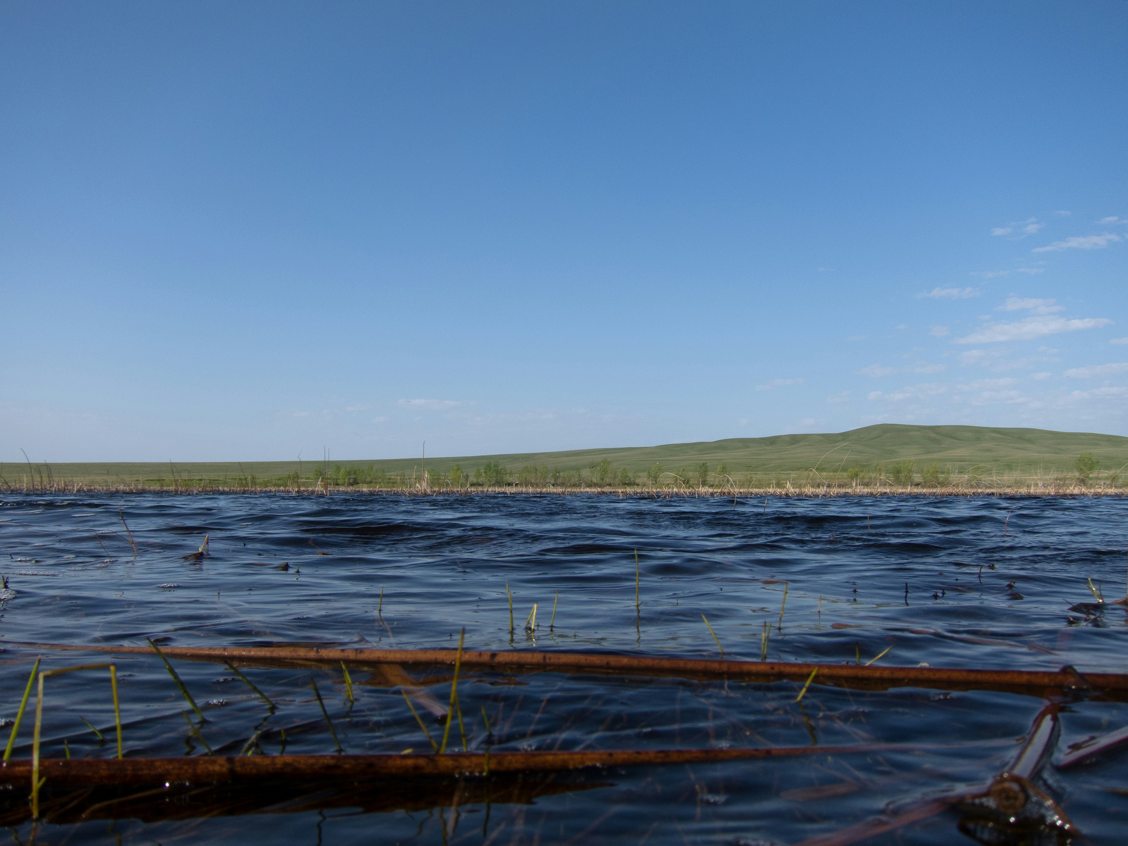 a body of water with a fence around it