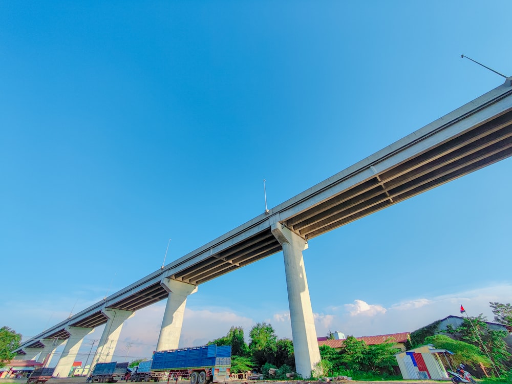 a bridge with a blue sky