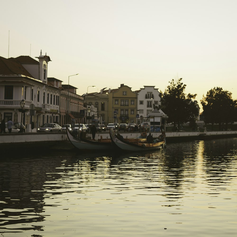 a small boat in a body of water