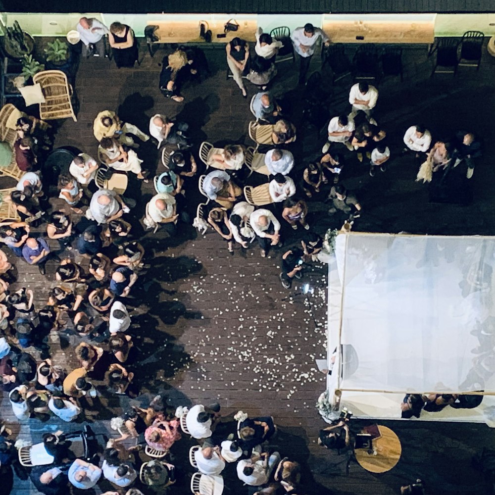 a group of people sitting in a circle