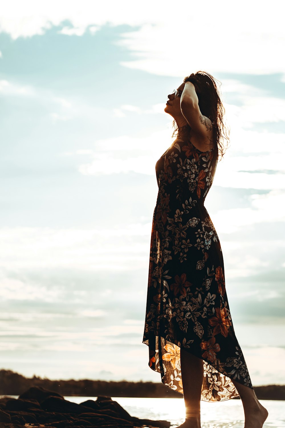 a person standing on a beach